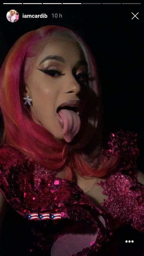 cardi b kissing|cardi b sticking tongue out.